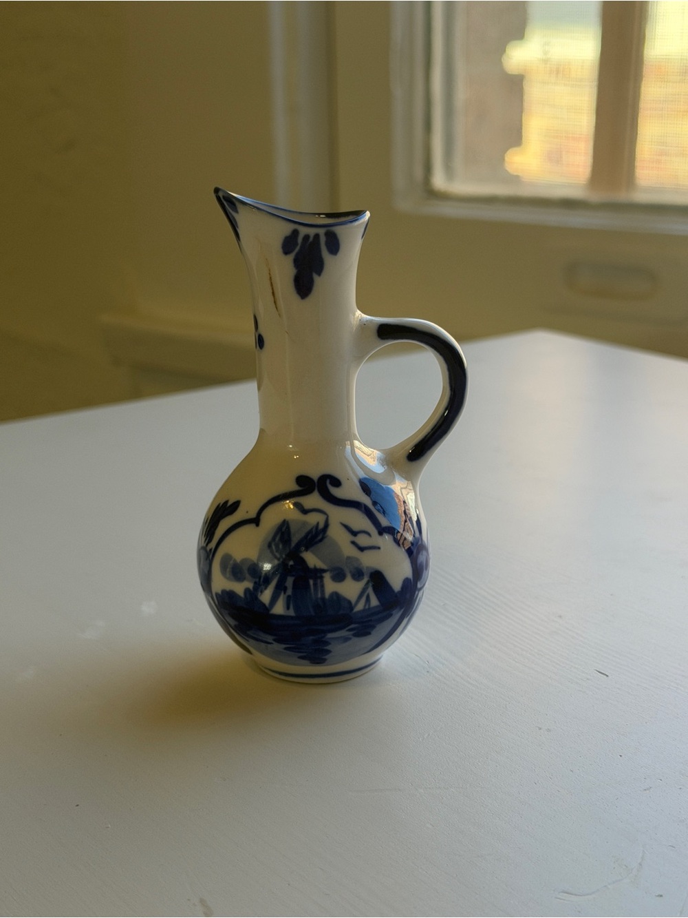 Vintage Dutch Holland Delft Blue Miniature Ewer / Pitcher